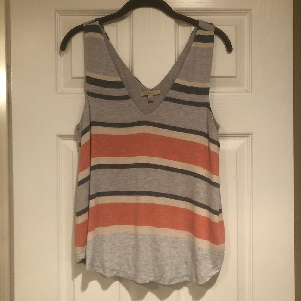 Anthropologie Bordeaux Swing Stripe Tank Top
